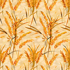Pattern design, grain harvest theme, rice pattern. 