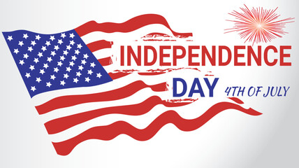 happy independence day 4TH JULY with Firework and flag usa vector illustration design