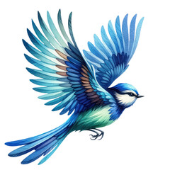 Obraz premium A bluebird withwoGuang getaYu batakiwoshiteimasu. 