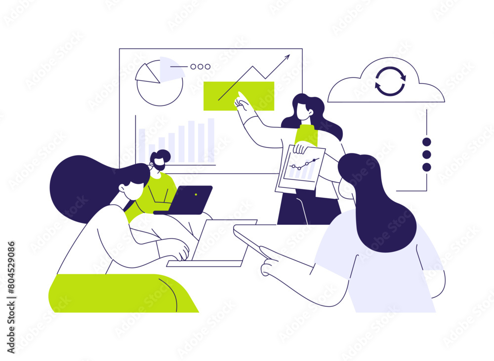 Poster synchronized access abstract concept vector illustration.