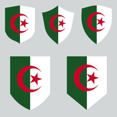 Algeria Flag in Shield Shape Icon