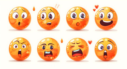 Vector set of emoticons and emoji with faces.
