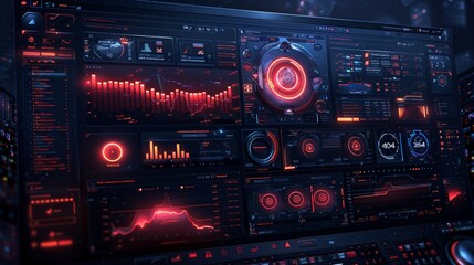 Futuristic Dark User Interface of Mobile Application Showing Advanced Programming Features