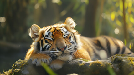 a funny picture based on the little tiger,generative ai