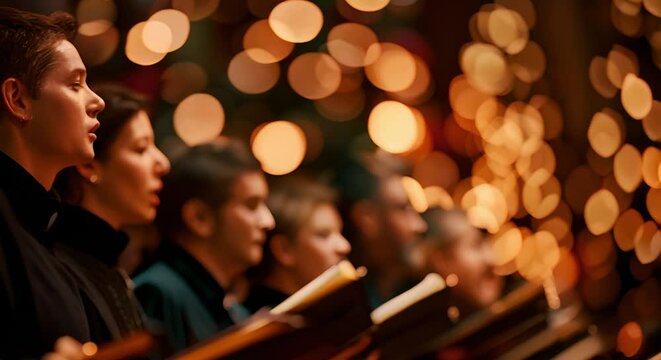 Choir performing traditional Advent music at a beautiful concert with harmonious melodies. Concept Choir Performance, Advent Music, Beautiful Concert, Harmonious Melodies