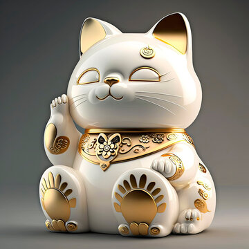 Cat maneki neku figurine. Generative AI,