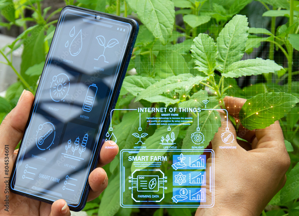 Poster the concept of using ai and smart farming.