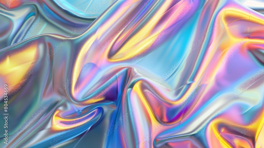 Fototapete an abstract holographic cloth background with iridescent flecks. rendering in 3d.