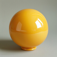 Studio shot photo of yellow smooth sphere 3D. Made with generative ai
