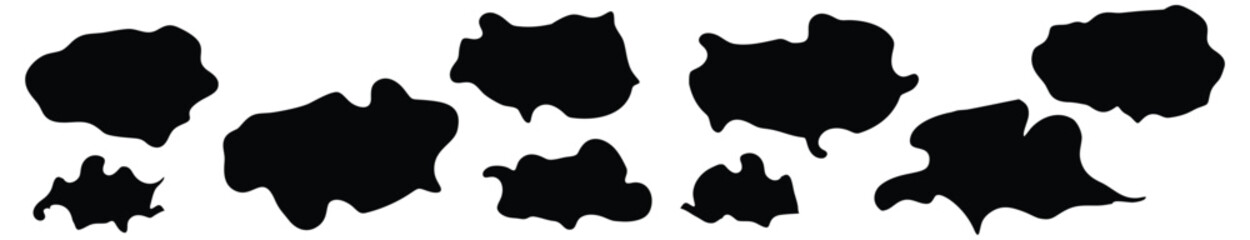 Organic fluid shapes black color collection.