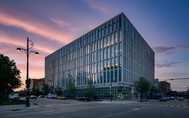 Empty modern clean high technology business office building