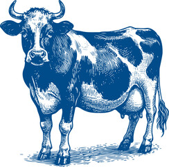 Cow Vector illustration, Hand drawn sketch livestock vector illustration