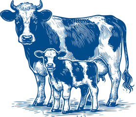 Cow Vector illustration, Hand drawn sketch livestock vector illustration