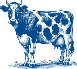 Cow Vector illustration, Hand drawn sketch livestock vector illustration