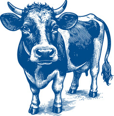 Cow Vector illustration, Hand drawn sketch livestock vector illustration