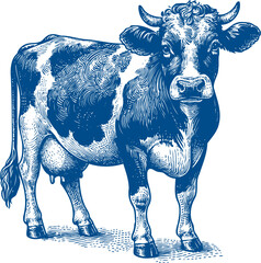 Cow Vector illustration, Hand drawn sketch livestock vector illustration