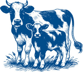 Cow Vector illustration, Hand drawn sketch livestock vector illustration