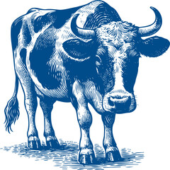 Cow Vector illustration, Hand drawn sketch livestock vector illustration