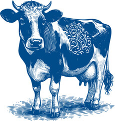 Cow Vector illustration, Hand drawn sketch livestock vector illustration