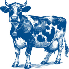 Cow Vector illustration, Hand drawn sketch livestock vector illustration