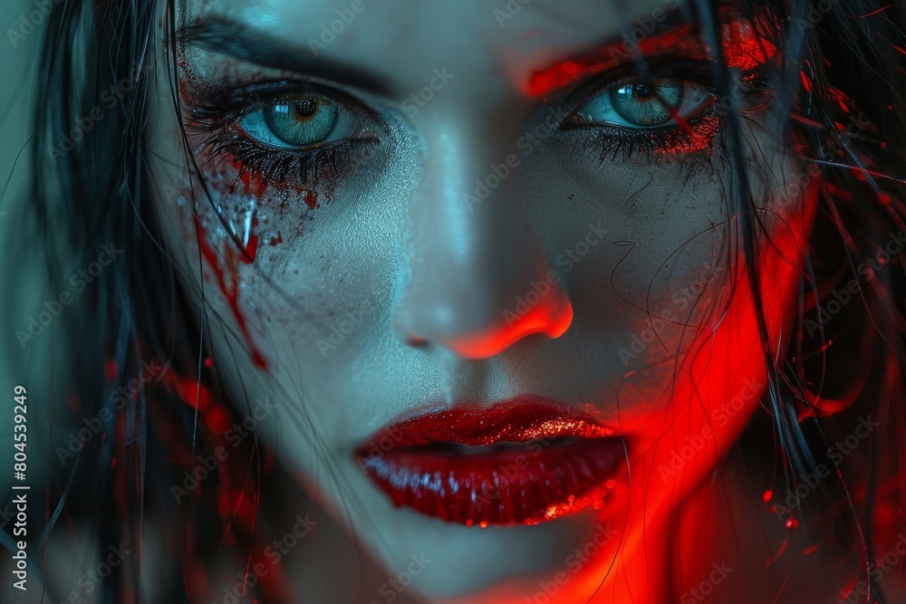 Poster this image features a smooth gradient mesh transitioning from dark blue to vibrant red