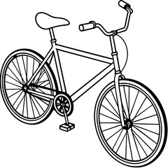 bicycle outline illustration digital coloring book page line art drawing