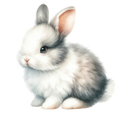 Obraz premium A cute cartoon rabbit with big ears and fluffy fur.