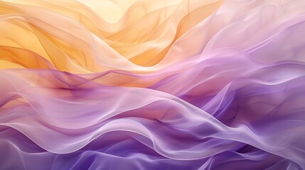 Fototapeta premium A colorful, flowing piece of fabric with a purple and orange hue