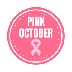Pink october symbol and breast cancer awareness month	