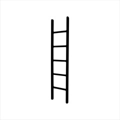 Step ladder silhouette isolated on white background. Ladder icon vector illustration.