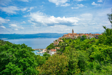 vrbnik, croatia, 1 may 2024, city view of the hisotric town on the island of krk