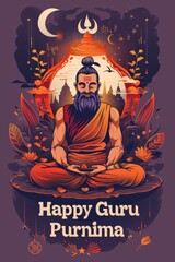 illustration with text to commemorate Guru Purnima
