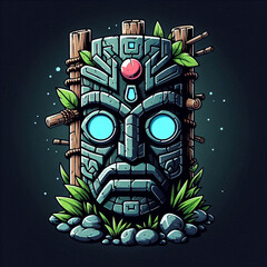 Fun and funny totem illustration