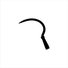 Sickle silhouette isolated on white background. Sickle icon vector illustration.