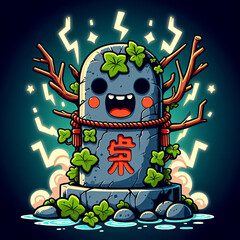 Fun and funny totem illustration