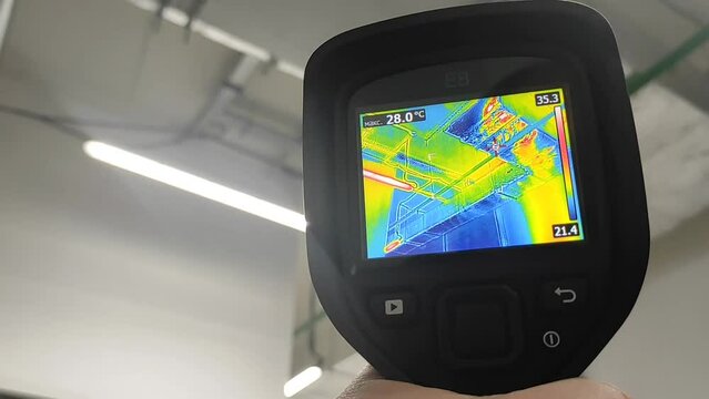  Inspection with a building thermal imager. 