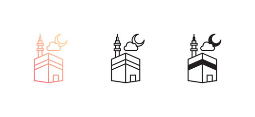 Kaaba icon design with white background stock illustration