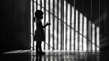 silhouette of a little girl