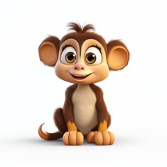 Naklejka premium cartoon animal white background Created with Generative AI technology.