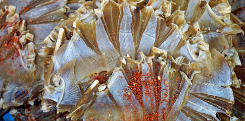 fresh seafood from the food market in kampot