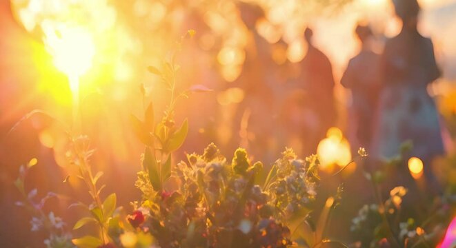 Embracing Spiritual Traditions and Mysticism: The Ancient Midsummer Dawn Ritual. Concept Spiritual Practices, Mystical Traditions, Summer Solstice, Ancient Rituals, Dawn Ceremony