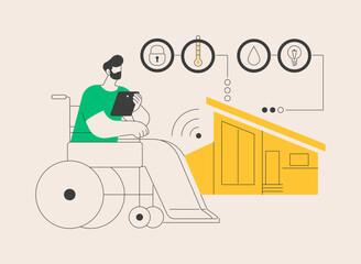 Smart technology for persons with disabilities abstract concept vector illustration.