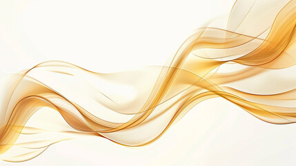 Harvest gold abstract waves flowing, sharply defined against a white background, HD quality.