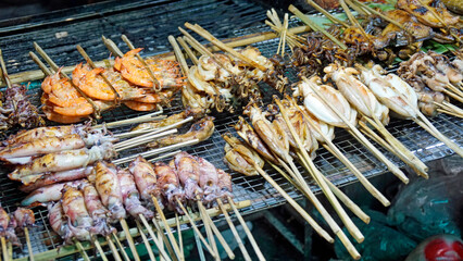 tasty street food on the local market in kampot