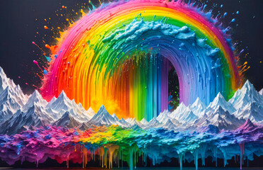 Colorful illustration with rainbow shapes. abstract colorful background.colorful splash of water