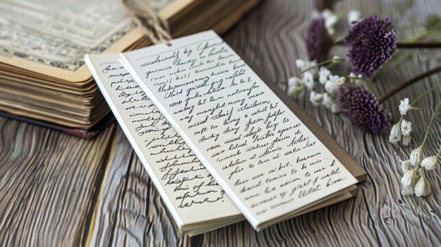 A set of personalized bookmarks designed to keep ones place in their favorite books complete with a handwritten note and custom font.