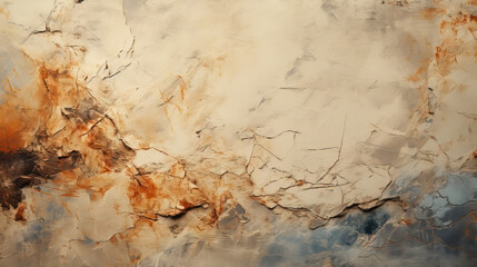 Fototapeta premium Oil Painting of Beige Color Cracked Concrete Wall Texture Background