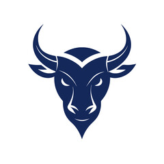  minimalist bull logo vector art illustration 