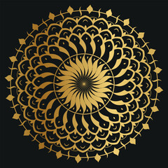 luxury mandala background golden, Arabic style  
