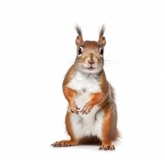 Obraz premium Red squirrel on white background
